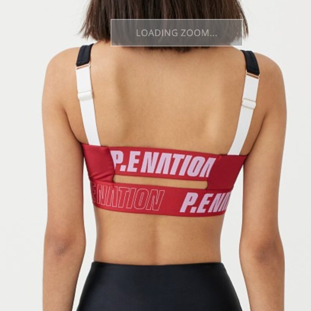 P.E. Nation Black and Red Activewear Sports Bra & Legging Set